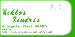 miklos kindris business card